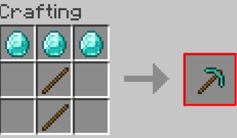 how do i craft a diamond pickaxe minecraft